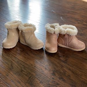 2 pairs of Cat & Jack boots for toddler girls